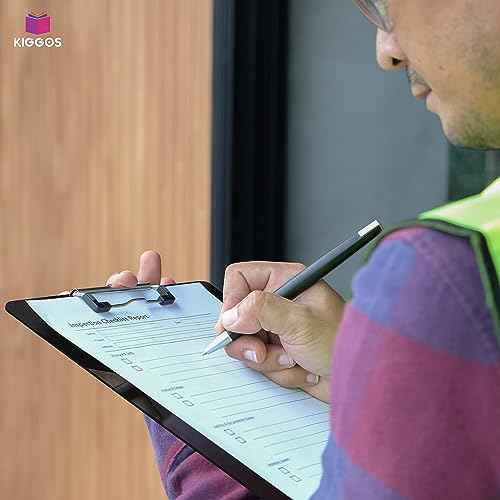 25 Pack Plastic Clipboards Black Clip Boards with Low Profile Metal 12.5 x 9 Inch Letter Size Bulk Class Set Black Acrylic Hanging Hook - Holds 100 Sheets