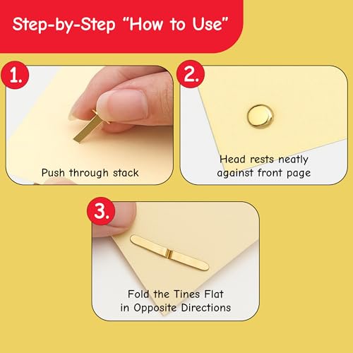 Charles Leonard Brass Plated 1" Shank Round Head Fastener (10 mm) — 4R-BP
