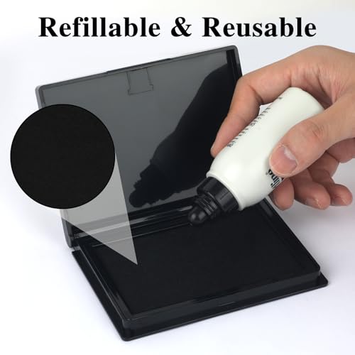 Hoiny 4x2.5 Inch Black Ink Stamp Pad for Crafts & Office Use