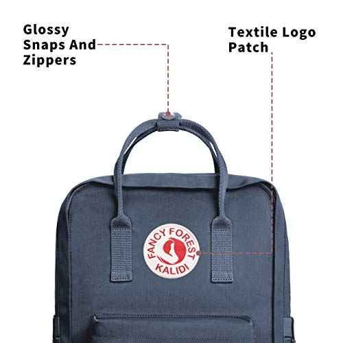 KALIDI Casual Laptop Backpack 15 Inches Classic Camping Rucksack Travel Outdoor Square Daypack College Hiking Gym Bag, Grey Blue