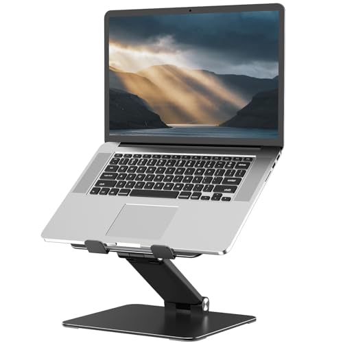 Adjustable Laptop Stand for Desk, Foldable Metal Riser, Ergonomic Support