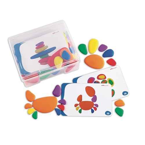 S&S Worldwide Rainbow Pebbles Sorting Stones and Activity Card Set