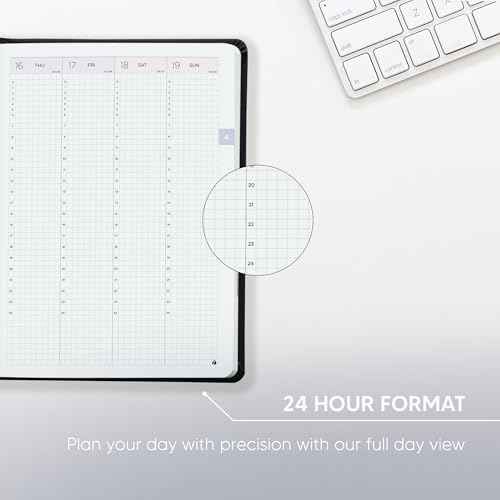 Inamio 24 Hourly Planner 2026 ? 24 Hour Weekly and Monthly Appointment Book 2026 ? Hardcover, Japanese Design ? Minimalist Teacher and Annual Planner with Time Slots ? 6 x 8.5