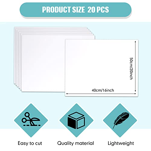 20 Pack White Foam Board 16 x 20 inches for Crafts & Art Projects