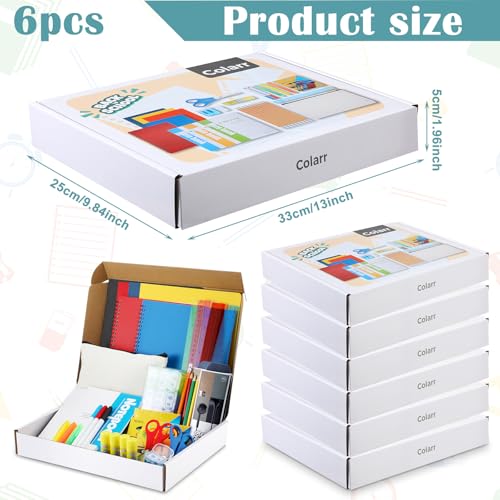 Colarr 210 Pcs/ 6 Set School Supplies Kit for Kids Back to School Supplies Bundle Grades K12 School Essentials Bulk Includes Ruler Folders A4 Notebooks Pencils Pens Earphone and More for Students