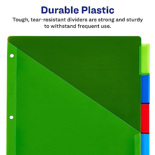 Avery Plastic Dividers Insertable Big Tab 5-Tab Multicolor for Binders - Variation of THIS listing