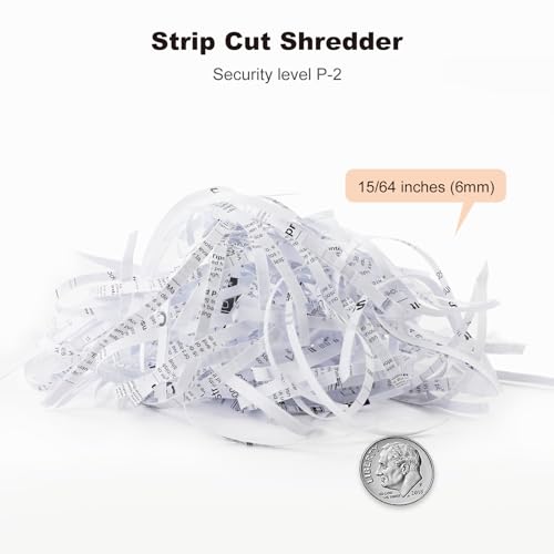 Bonsaii Black 6-Sheet Strip Cut Paper Shredder for Home Office