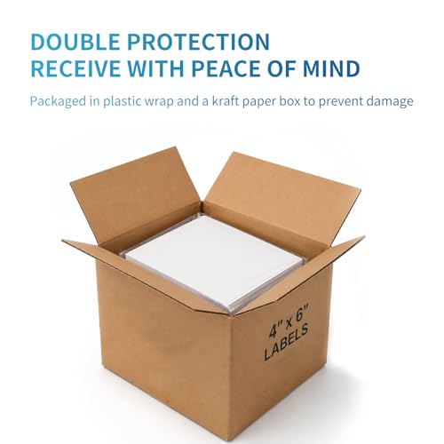 9527 Product 4x6 White Thermal Shipping Labels - 500pcs, Perforated, Compatible with Zebra & More