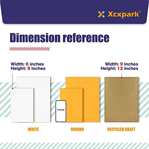 250 Pack 6x9 Inch Brown Self Seal Kraft Envelopes for Invitations, Photos & Documents