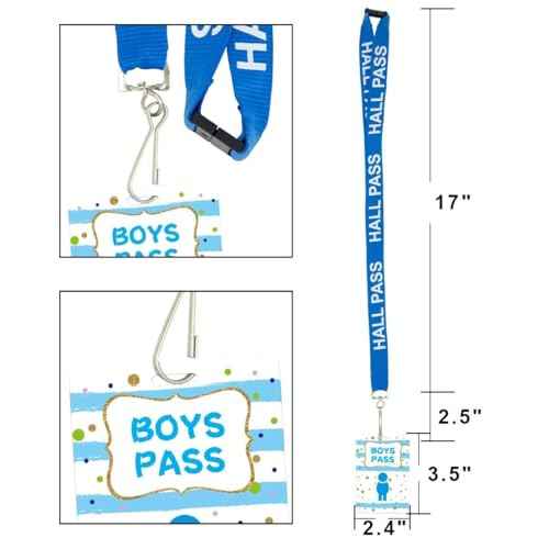 Ceiba Tree Sprinkles Style Hall Pass Lanyards ? Set of 6 (Hall, Office, Library, Nurse, Boy & Girl) with Breakaway Buckle for Students, Teachers & Office Supplies
