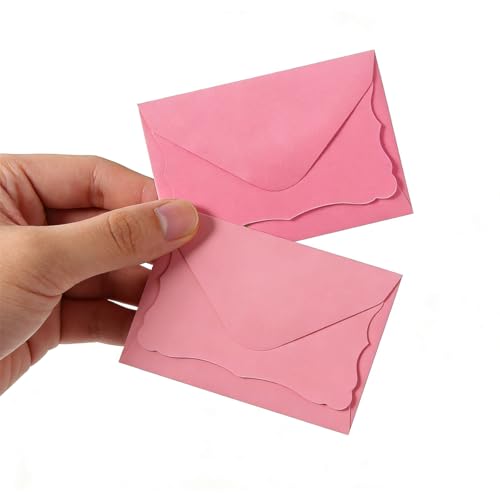 Pink Mini Envelope Set with Note Cards - 100 Pack, 5 Colors, 4x2.7 Inches