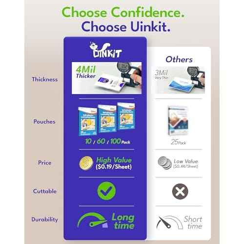 Uinkit 4Mil Thicker Single-Sided Self-Adhesive Laminating Sheets, 10Pack for Letter Size 8.5x11", Peel & Stick Laminating Paper for Documents, Kids Art, Posters, Crafts - No Heat Machine Need