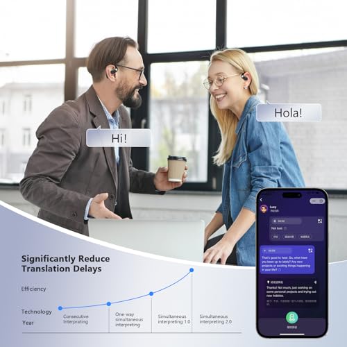 Translation Earbuds Real Time - AI 144 Language Translator Earbuds, Audifonos Traductores Ingl?s Espa?ol, 3-in-1 Translating Device, Translate Ear Buds for Travel Learning with Charging Case Black