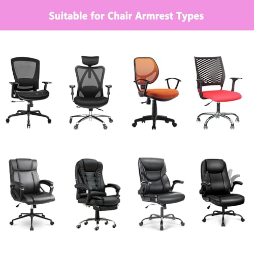 Melaluxe Black Office Chair Armrest Covers, Stretchable Washable Protector, Removable & Elastic for Desk & Gaming Chairs