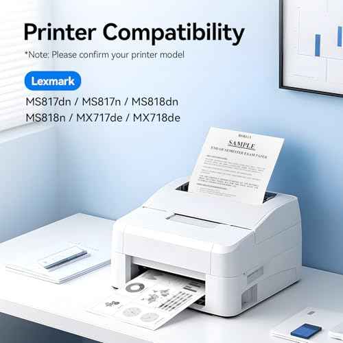 53B1000 Toner Cartridge with Chip Black 1-Pack High Yield Replacement for Lexmark 53B1000 53B1H00 Toner Compatible with Lexmark MS817dn MS817n MS818dn MS818n MX717de MX718de Laser Printer Ink Copier