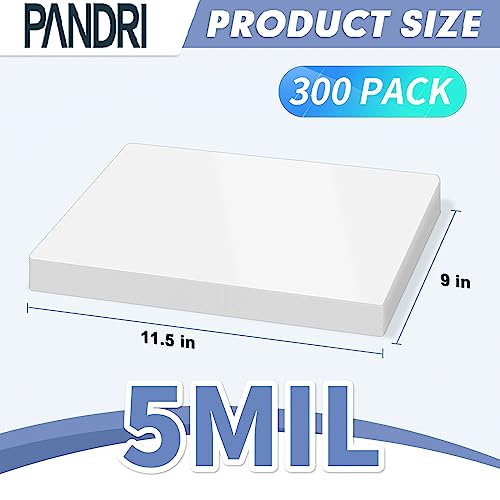 Laminating Sheets, PANDRI 300 Pack Thermal Laminator Pouches Holds 8.5 x 11 Inch, 5 Mil Clear Laminator Paper 9 x 11.5 Inch, Letter Size