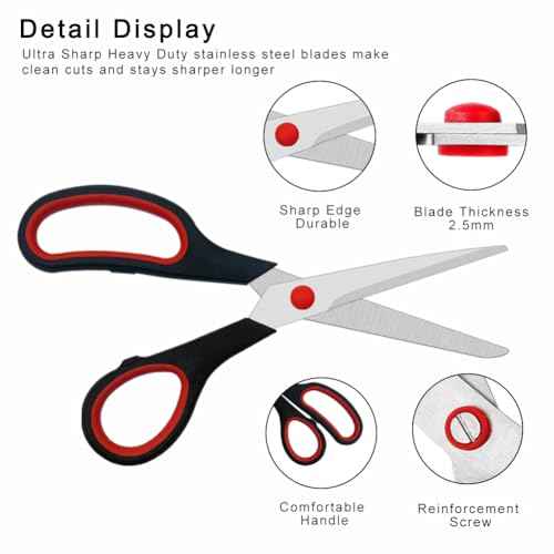 Scissors, 2 Pack 7.5 inch Scissors for Office and Home, Scissor All Purpose for School Fabric Craft Supplies Use