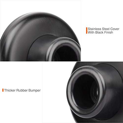 KOVOSCH Concave Wall Door Stop 2-1/2" OD Black Rubber Bumper – 1 Pack, Easy 3-Min Install