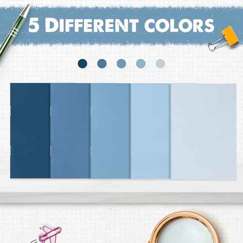 Eaasty 100 Pcs Mini Notebooks Bulk Small Pocket Notepads Journals Lined Paper Gradual Color Cover Paper for Nurse Teacher Meetings Classroom Coworker Employee Office Christmas Party Favor (Blue)