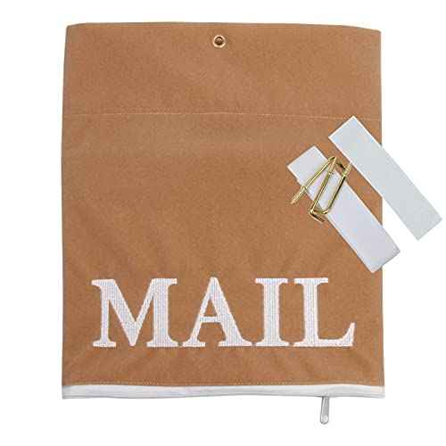 Mail Catcher for Mail Slots Mail Catcher Bag Post Efficient Reduces drafts for Home Office and Garage Doors Basket Letter Cage Door Bag (Tan)