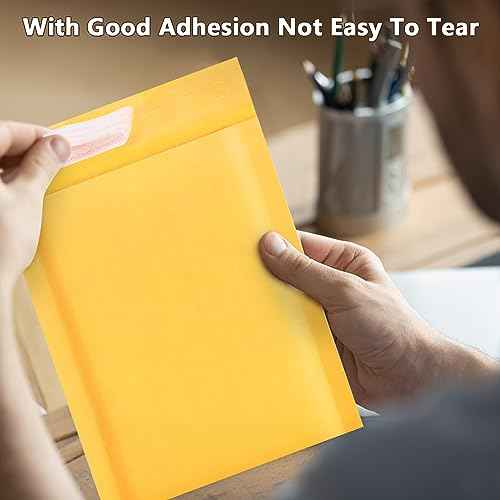 Kraft Bubble Mailers 4x7inch 50Pack Yellow Self-Seal Padded Envelopes Bubble Opaque Padded Mailers Shipping Bags for Small Businesses to Package and Mail Jewelry, Electronic Products