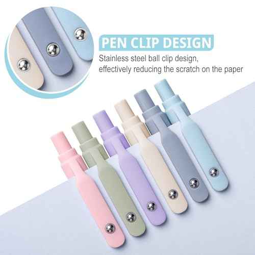 Gel Pens, 6 Pcs Smooth Writing Pens No Bleed & Smear, Black Ink Cute Pens Fine Point (0.5mm), Retractable Aesthetic Pens School Office Supplies for Women & Men