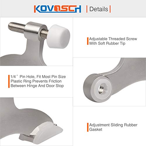 KOVOSCH 2 Pack Satin Nickel Adjustable Heavy Duty Hinge Pin Door Stopper