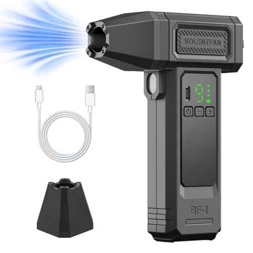 Electric Compressed Air Duster, 100,000RPM Cordless Rechargeable Mini Air Blower with Turbo Fan, 9-Speed Adjustable, LED Light & Digital Display, PC, Keyboard, Computer, Car, Home & Outdoor Cleaning