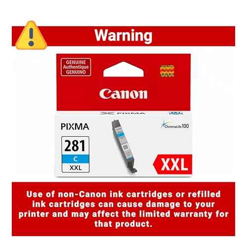 Canon CLI-281 XXL Genuine Cyan Ink Tank, Compatible with TR8520, TS9120,TS8120, TS6120, TS9521C/a, TS9520/a, TS8220, TS6220, TS8320, TS6320, TS702/a, and TR8620/a Series Printers