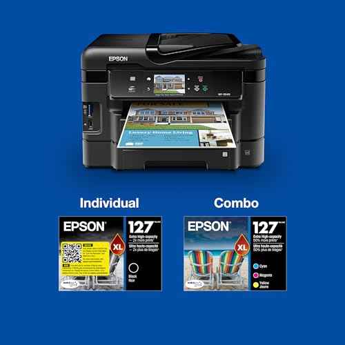 EPSON 127 DURABrite Ultra Ink Black Cartridge For NX-530, NX-625, WF-3520, WF-3530, WF-3540, WF-545, WF-60, WF-630, WF-633, WF-635, WF-645, WF-7010, WF-7510, WF-7520, WF-840, WF-845,Water Resistant