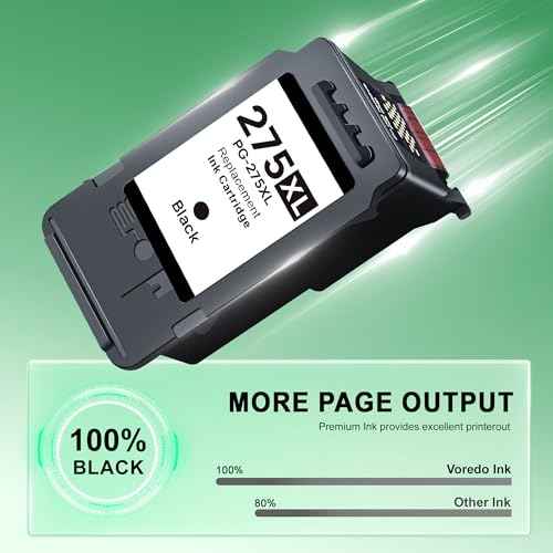 PG-275 XL Black Ink Cartridge PG-275XL for Canon 275 Black Ink 275XL Ink Cartridges for Canon Printers Pixma TR4720 TS3722 TS3500 TS3520 TS3522 TR4700 TR4722 TS3720 (2 Black)