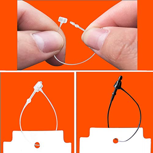 DZS Elec 2000pcs Black Plastic Hang Tag Snap Fasteners 3" Round-Head Pins