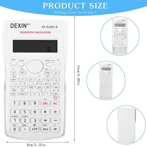 PUNGLTD Scientific Calculator Desktop White 240 Functions 2-Line Display for Students