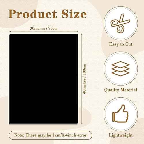 Kathfly 10 Pcs Self Adhesive Foam Boards Bulk 40 x 30 Inch Large Foam Core Board Giant Foam Poster Board with 1 Side Adhesive Blank Board for Home Presentation Craft, 3/16'' Thick(Black)