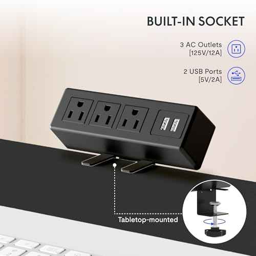 FLEXISPOT EN2 Whole-Piece Standing Desk with Clamp Power Strip, 55 x 28 Electric Stand Up Height Adjustable Desk with Cable Management (Black Frame + 55" Rustic Brown Desktop, 2 Packages)