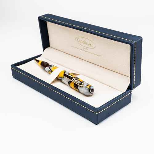 Conklin All American Ballpoint Pen in Yellowstone ? Unique Yellow, Brown & White Design ? Ideal Gift for Professionals & Pen Enthusiasts