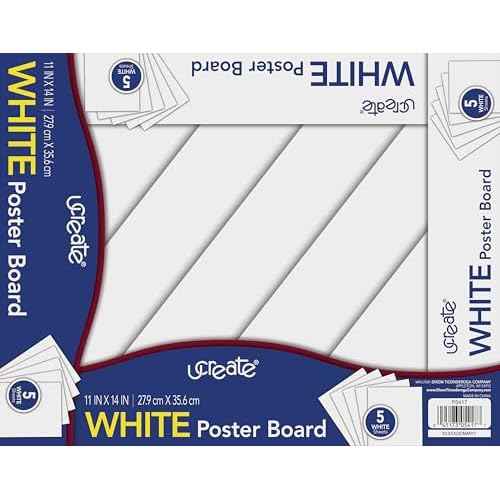 UCreate Poster Board, White, 11" x 14", 5 Sheet Pack