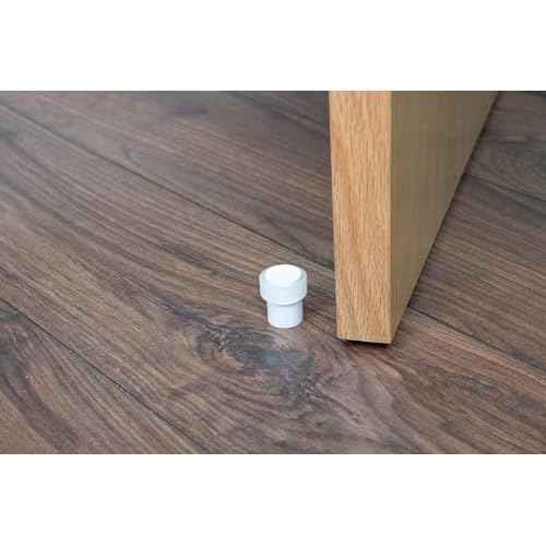 EVI Door Stops |White Stainless Steel Door Stopper - Screw Fastening - Rubber Protector - 0.94 x 1.38 Inch Door Stop