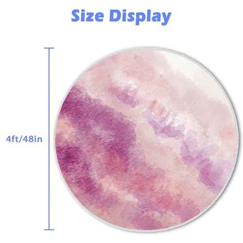 Office Chair Mat for Hardwood Floor, 4ft/48in Round Chair Rugs Floor Protectors, Desk Chairs Mat for Rolling Chair, Anti-Slip Computer Chair Mats, Carpet Mats for Home Office(Pink)