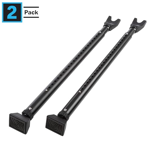 2-in-1 Home Security Bars 2-Pack - Adjustable Door Stoppers Security Bar for Hinged or Sliding Doors and Windows - Door Jammer by Stalwart (Black)