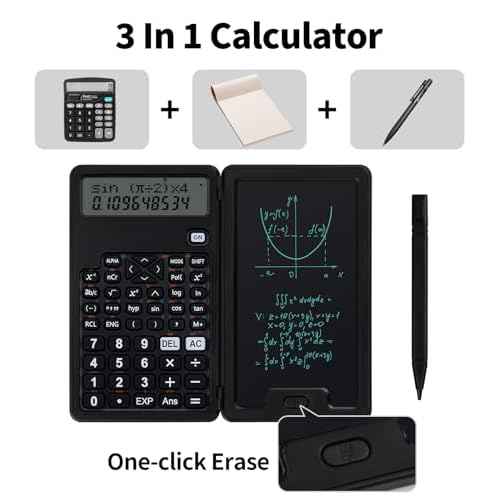 Scientific Calculators for Students, Office Desktop Calculators, 240 Computing Functions, Small Calculator with Notepad, Ideal for Middle High School Students and Teachers (Black)