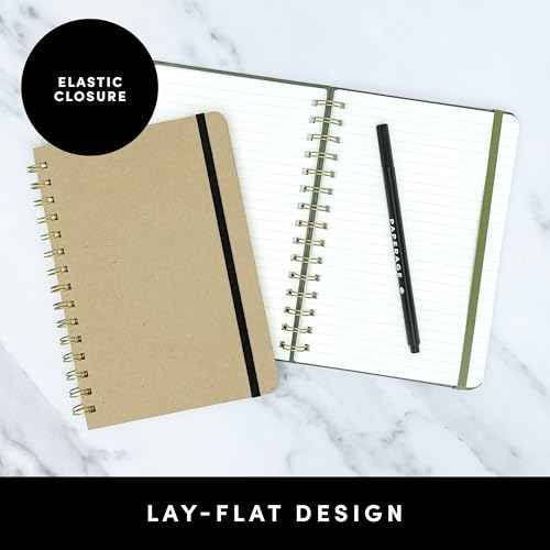 PAPERAGE Lined Spiral Journal Notebook, (Cherry Blossom/Fruit), 160 Pages, Hardcover Journal for Women & Men, Medium 5.5 in x 8 in - 100 GSM, Thick Paper, Spiral Notebook for Work, School & Journaling