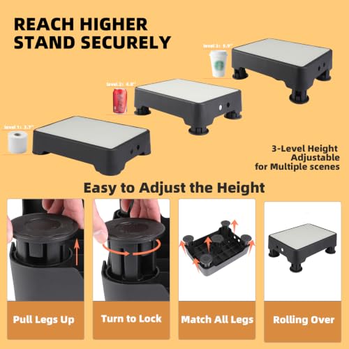 Noctilucent Adjustable Step Stool for Adults, 700 lb Capacity, 3-Setting Height, Non-Slip, Glow-in-the-Dark