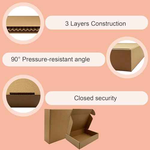 13 x 10 x 3 inch Shipping Boxes Set of 20£¬ Brown Corrugated Cardboard Box Mailer Boxes for Packaging Small Business Shipping£¬Mailing Boxes Bulk for Birthday Wedding Party Book Literature Gift Giving