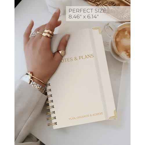 ZICOTO Aesthetic Daily Planner And Notebook With Hourly Schedule - Beautiful Spiral To do List Notepad For Work/Home to Organize Tasks And Appointments - Stylish School/Office Supplies Book For Women