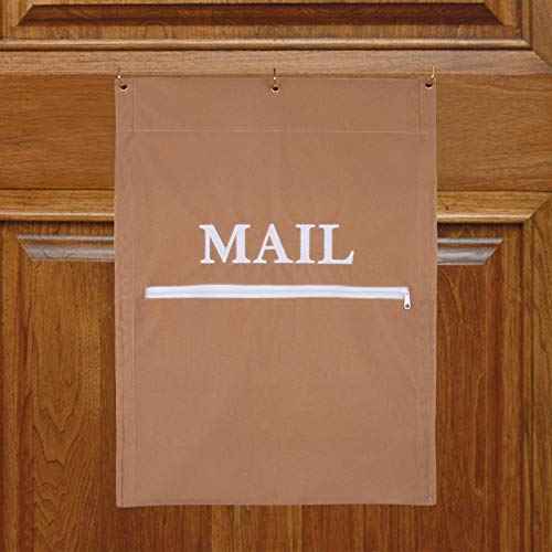 Mail Catcher for Mail Slots Mail Catcher Bag Post Efficient Reduces drafts for Home Office and Garage Doors Basket Letter Cage Door Bag (Tan)