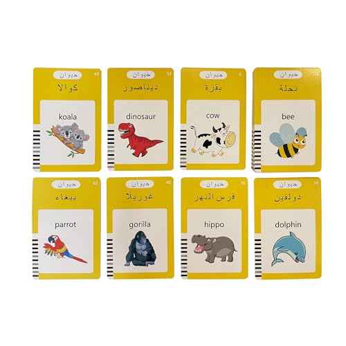 Arabic English Alphabet Talking Flash Cards for Kids, Learning Arabic Letters, 224 Basic Sight Words, Arabic Learning Toys for Toddlers