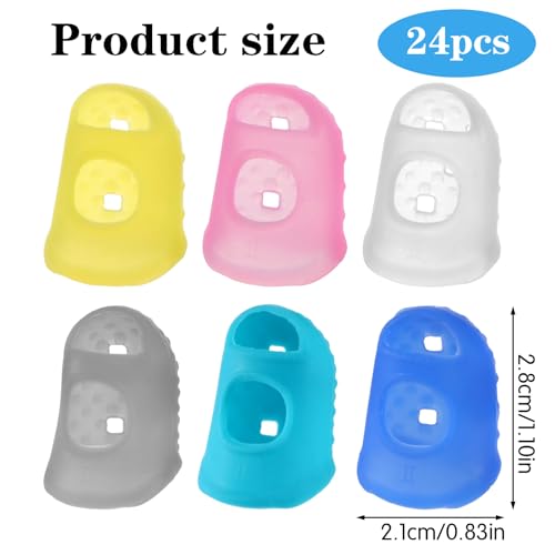 Molain 24-Pack Silicone Guitar Finger Protectors for Child & Beginner Practice