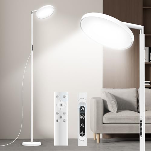 Floor Lamp for Living Room - 5 Color Temperatures, Ultra-Bright Full Spectrum Light, 360¡Æ Adjustable Standing Lamp - Modern Floor Lamp for Bedroom, Office & Reading