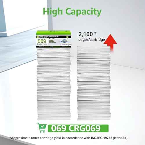 greencycle 1-Pack 069 Black High-Yield Compatible Toner Cartridge Replacement for Canon 069 Work with Color imageCLASS MF750C LBP670C Series MF753Cdw MF754Cdw MF751Cdw LBP674Cdw Printer